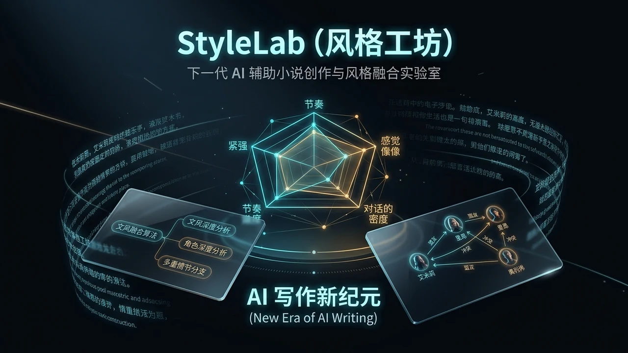 StyleLab 风格工坊 AI 网文创作与文风熔炼系统海报